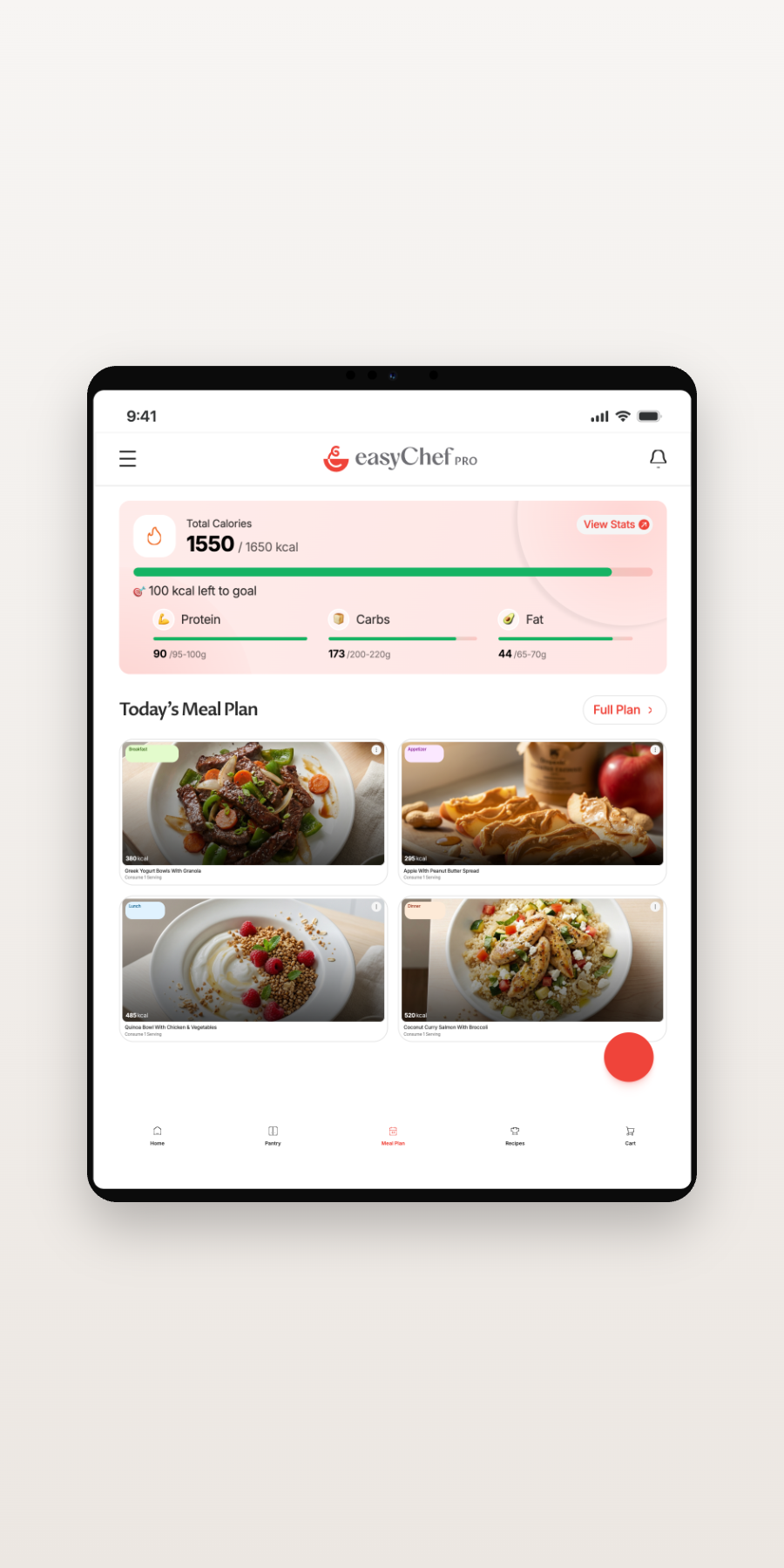 easyChef Pro — app mealplan